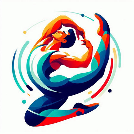 Silhouette of a woman in yoga pose. Vector illustration.のイラスト素材