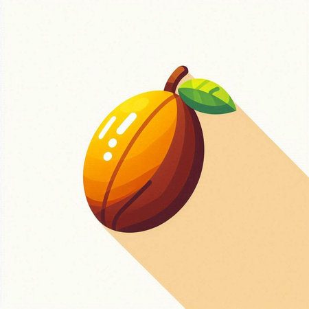 Apricot fruit icon, vector illustration. Flat design style.のイラスト素材