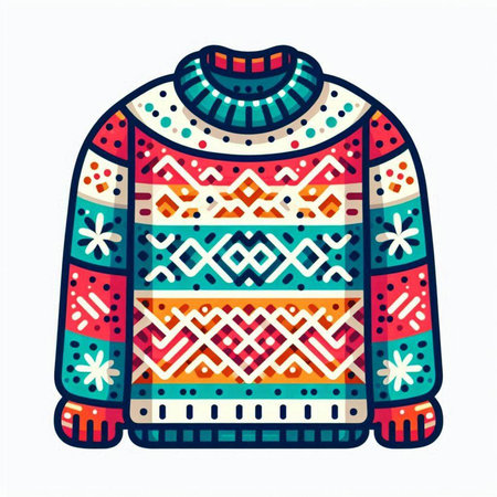 Winter sweater isolated on white background. Vector illustration for your design.のイラスト素材