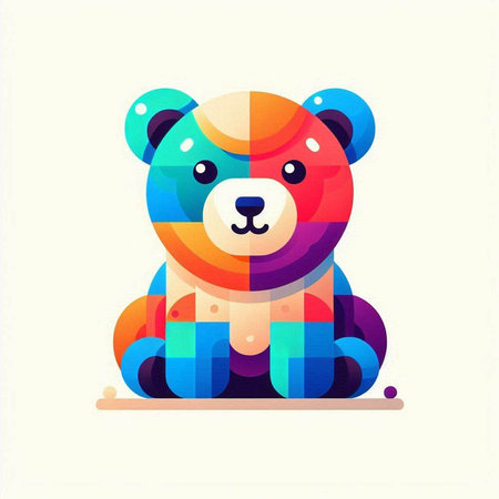 Cute bear. Colorful vector illustration in flat cartoon style.のイラスト素材