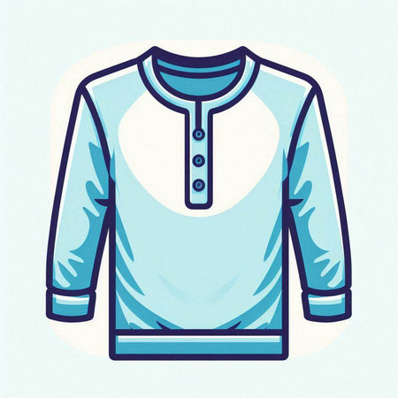 Blue sweater isolated on white background. Vector illustration in hand drawn style.のイラスト素材