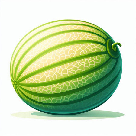Melon isolated on white background. Vector illustration. Eps 10.のイラスト素材