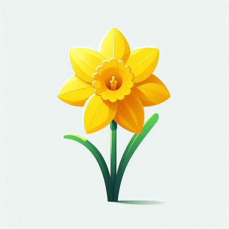 Daffodil flower on the white background. Vector illustration.のイラスト素材