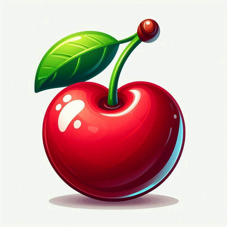 Illustration of a cherry on a white background. Vector illustration.