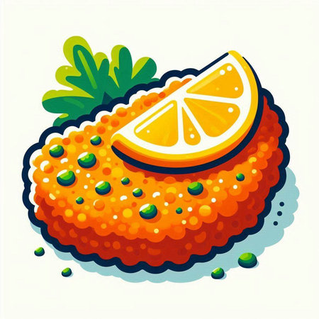 Illustration of a slice of orange and lemon on a white backgroundのイラスト素材