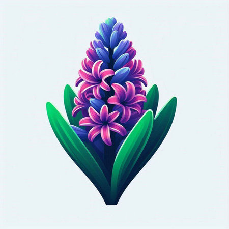 Purple hyacinth flower on white background. Vector illustration.のイラスト素材