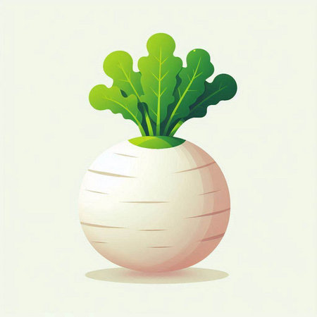 Fresh turnip. Vector illustration of fresh vegetable on white background.のイラスト素材