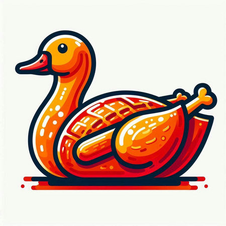 Vector illustration of a stylized duck. Isolated on white background.のイラスト素材