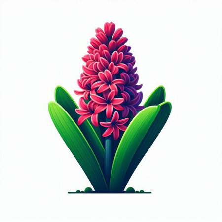 Pink hyacinth flower isolated on white background. Vector illustration.のイラスト素材