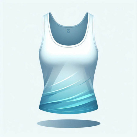 Illustration of a blue tank top on a light blue background.のイラスト素材