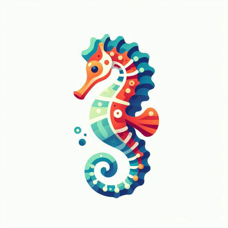 Seahorse icon. Colorful seahorse symbol. Vector illustration.のイラスト素材