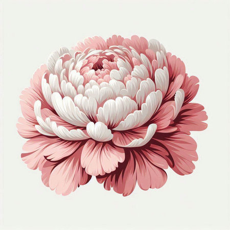 pink chrysanthemum on a white background, vector illustrationのイラスト素材