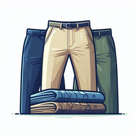 Vector illustration of a pair of pants. Fashionable men's trousers.のイラスト素材