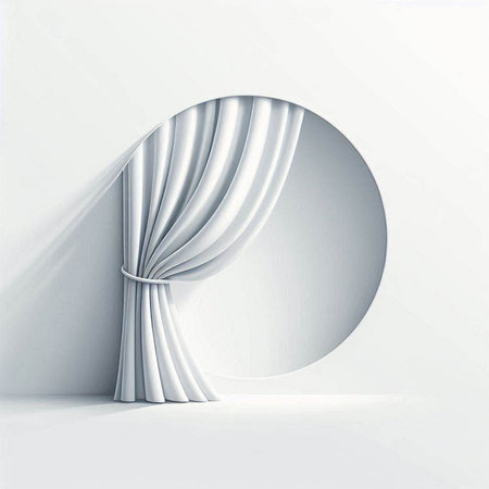 Curtain on a white background. 3d render. Illustrationのイラスト素材