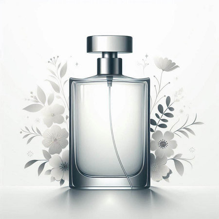 Perfume bottle with floral background, EPS 10 vector file includedのイラスト素材