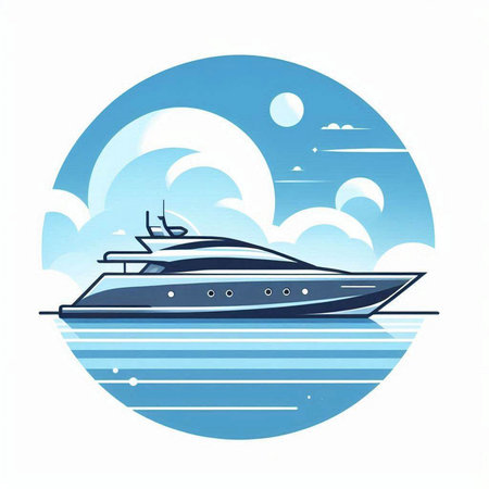 cruise ship in the sea, vector illustration, eps10のイラスト素材