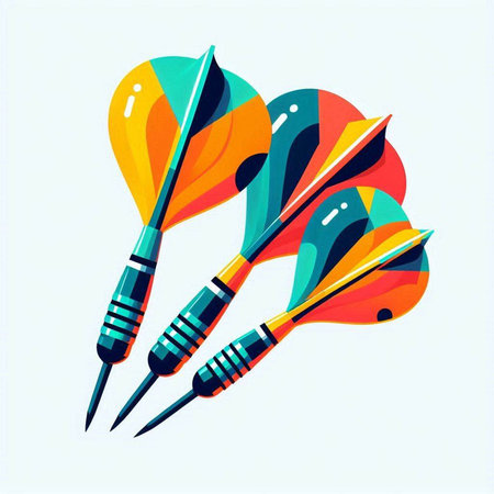 Darts on a white background. Vector illustration. Eps 10.のイラスト素材