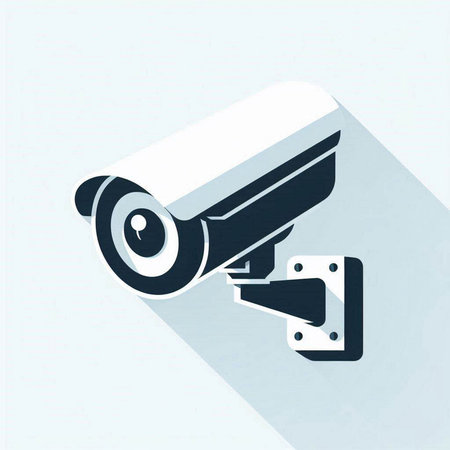 surveillance camera icon, vector illustration. Flat design style.