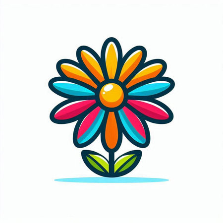 Colorful flower icon on a white background. Vector illustration. EPS 10のイラスト素材