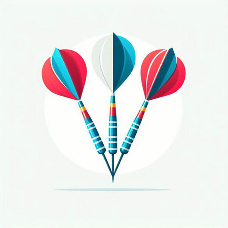 Colorful darts on white background. Vector illustration. Eps 10.のイラスト素材