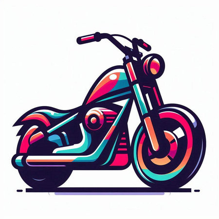 Colorful motorcycle isolated on a white background. Vector illustration EPS10のイラスト素材