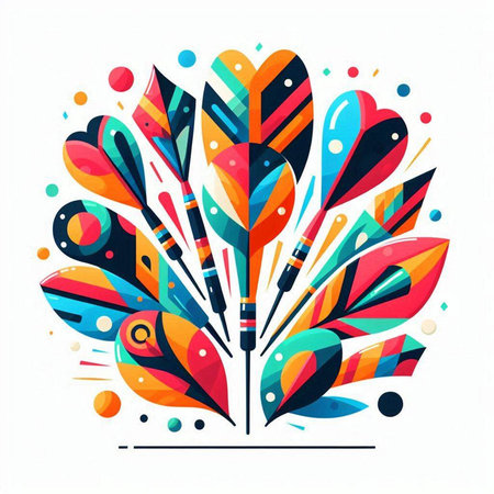 Colorful arrows in the shape of a flower. Vector illustration.のイラスト素材