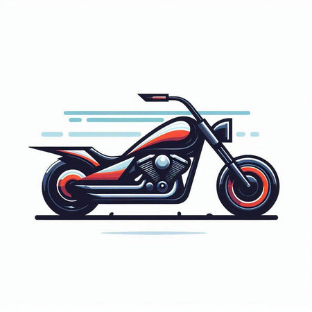 Motorcycle vector illustration on white background. Side view of motorbike.のイラスト素材