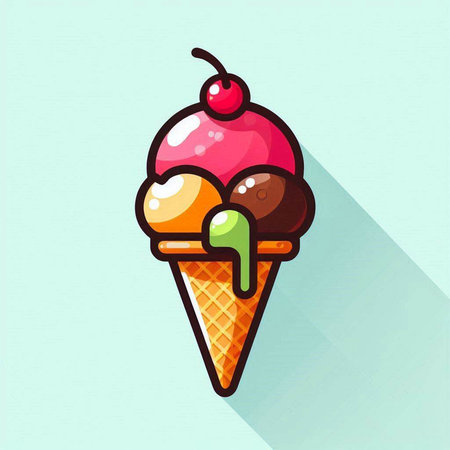 ice cream vector illustration, ice cream icon, ice cream icon, ice cream icon, ice cream iconのイラスト素材