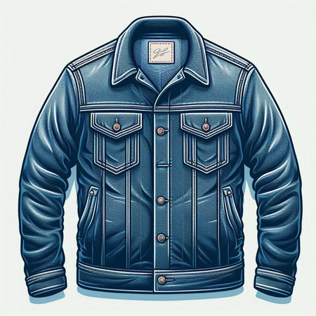Men's leather jacket isolated on a white background. Vector illustration.のイラスト素材