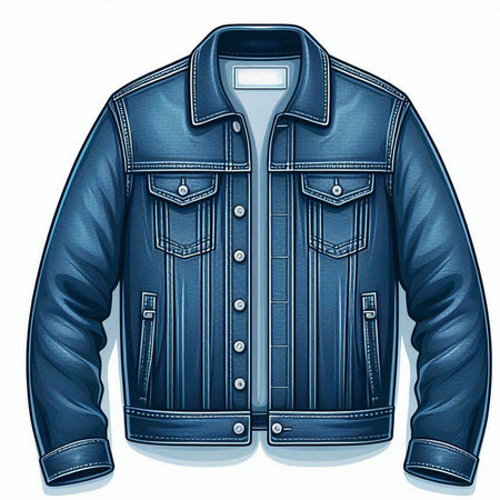 Denim jacket. Denim jacket on a white background. Vector illustration.のイラスト素材