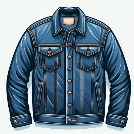 Men's leather jacket isolated on white background. Vector illustration in sketch style.のイラスト素材