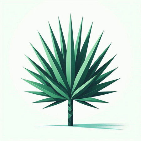 vector illustration of a green palm tree isolated on a white background.のイラスト素材