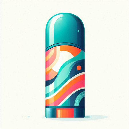 Cosmetic bottle on white background. Vector illustration in retro style.のイラスト素材
