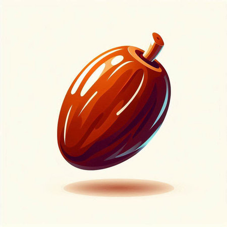Illustration of a ripe plum on a white background, vector illustrationのイラスト素材