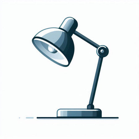 Illustration of a desk lamp on a white background. Vector illustration