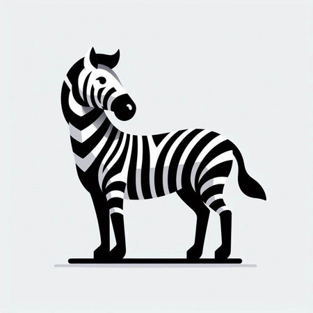 Zebra on a white background. Vector illustration. Eps 10.のイラスト素材