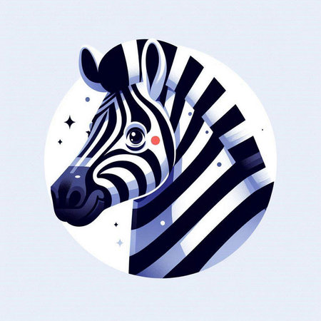 Zebra head on a white background. Vector illustration for your designのイラスト素材