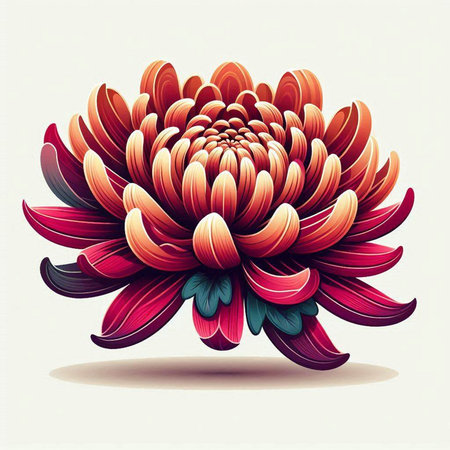 Dahlia flower isolated on white background. Vector Illustration.のイラスト素材
