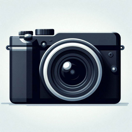 Digital SLR camera on a white background. 3d illustration.のイラスト素材