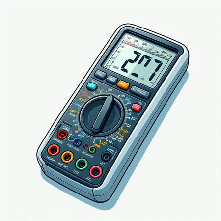 Digital multimeter isolated on white background. Vector illustration. Eps 10.のイラスト素材
