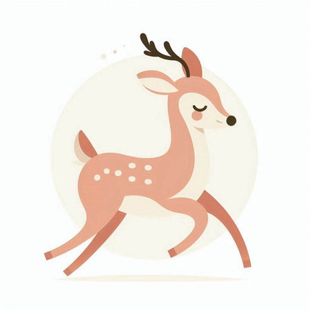 Cute cartoon deer. Vector illustration isolated on a white background.のイラスト素材