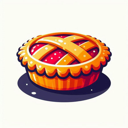 Illustration of a pie on a white background. Vector illustration.