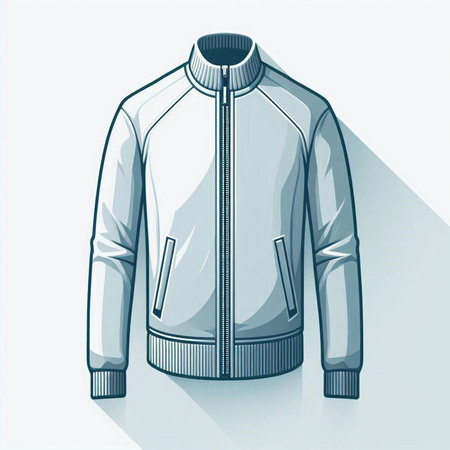 Men's winter jacket with long sleeves and a hood. Vector illustration.のイラスト素材