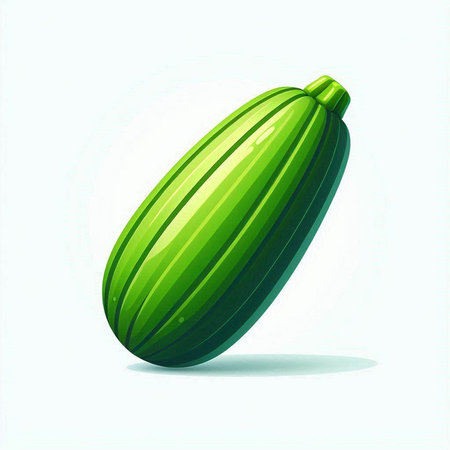 Illustration of a green zucchini on a white background.のイラスト素材