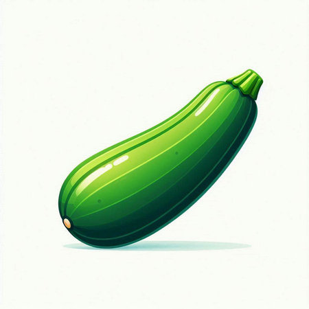 Fresh zucchini isolated on a white background. Vector illustration.のイラスト素材