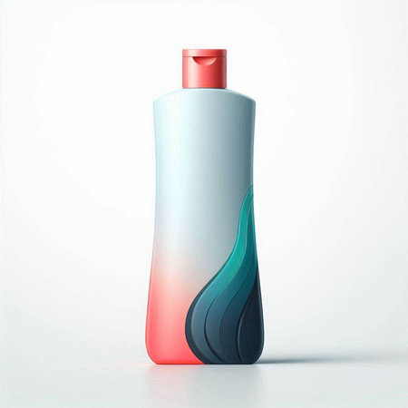 cosmetic bottle on a white background. 3d rendering. mock upのイラスト素材