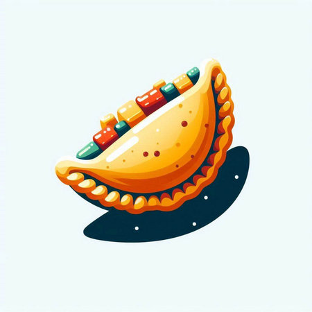 Illustration of traditional indian dumplings on white background.のイラスト素材