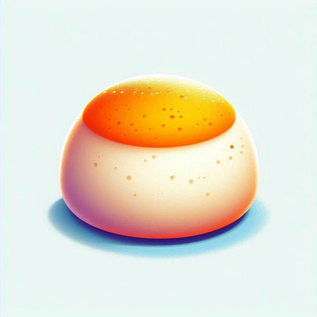 Illustration of a soap in the form of an egg on a blue backgroundのイラスト素材