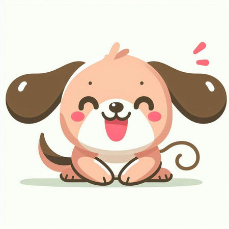 Cute cartoon dog. Vector illustration isolated on a white background.のイラスト素材