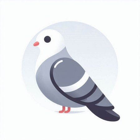 Pigeon icon isolated on white background. Vector Illustration.のイラスト素材
